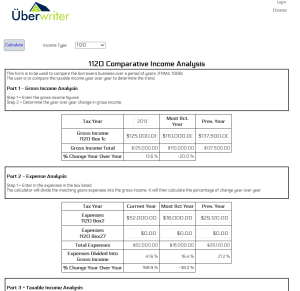 UberWriter comparative income analysis
