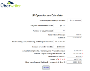 UberWriter LP open access calculator
