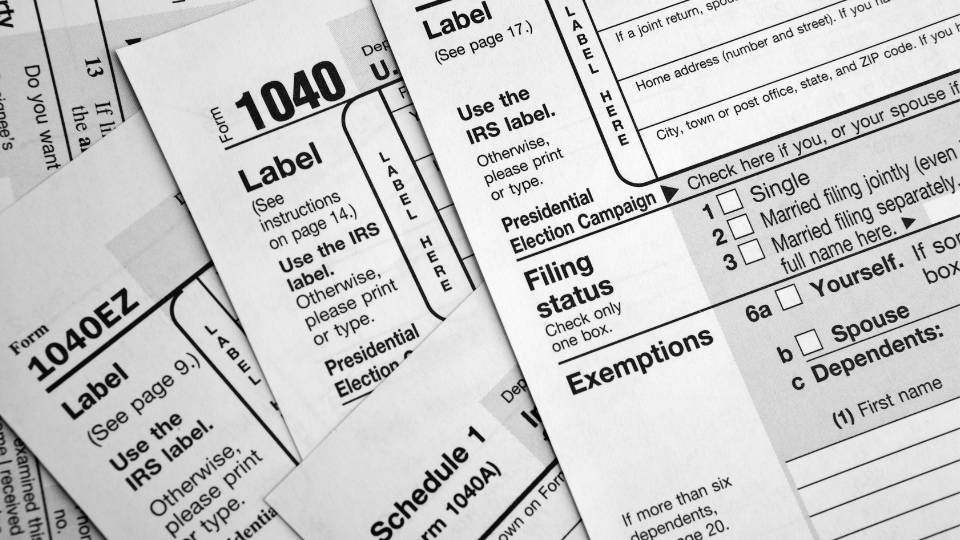 A close up of Tax Form 1040 which is one of the necessary documents to fill out Form 91.